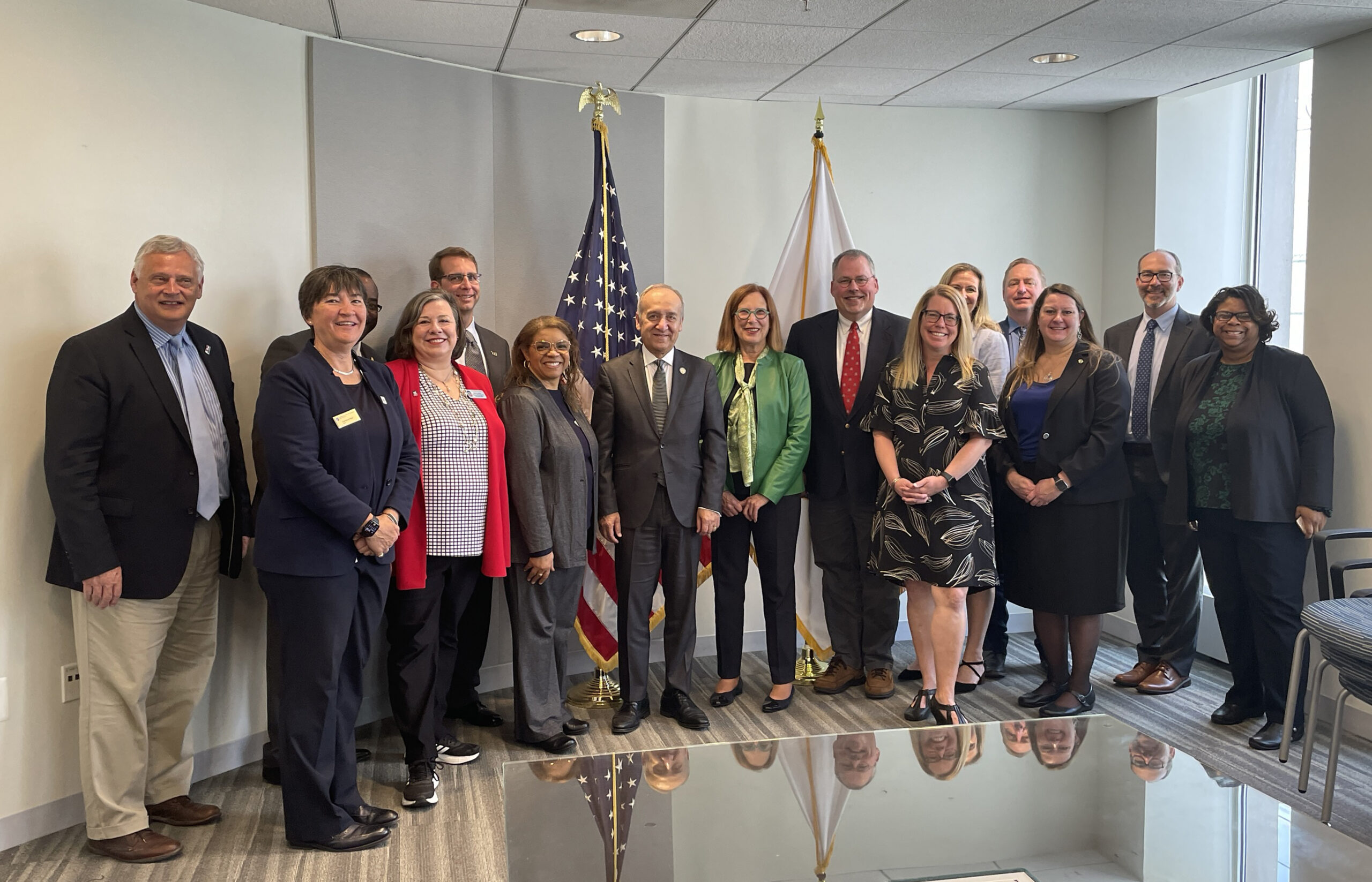 Member deans and CGS President Suzanne Ortega and Government Relations and Public Policy department stand with Nasser Paydar, Assistant Secretary of Postsecondary Education at the U.S. Department of Education.